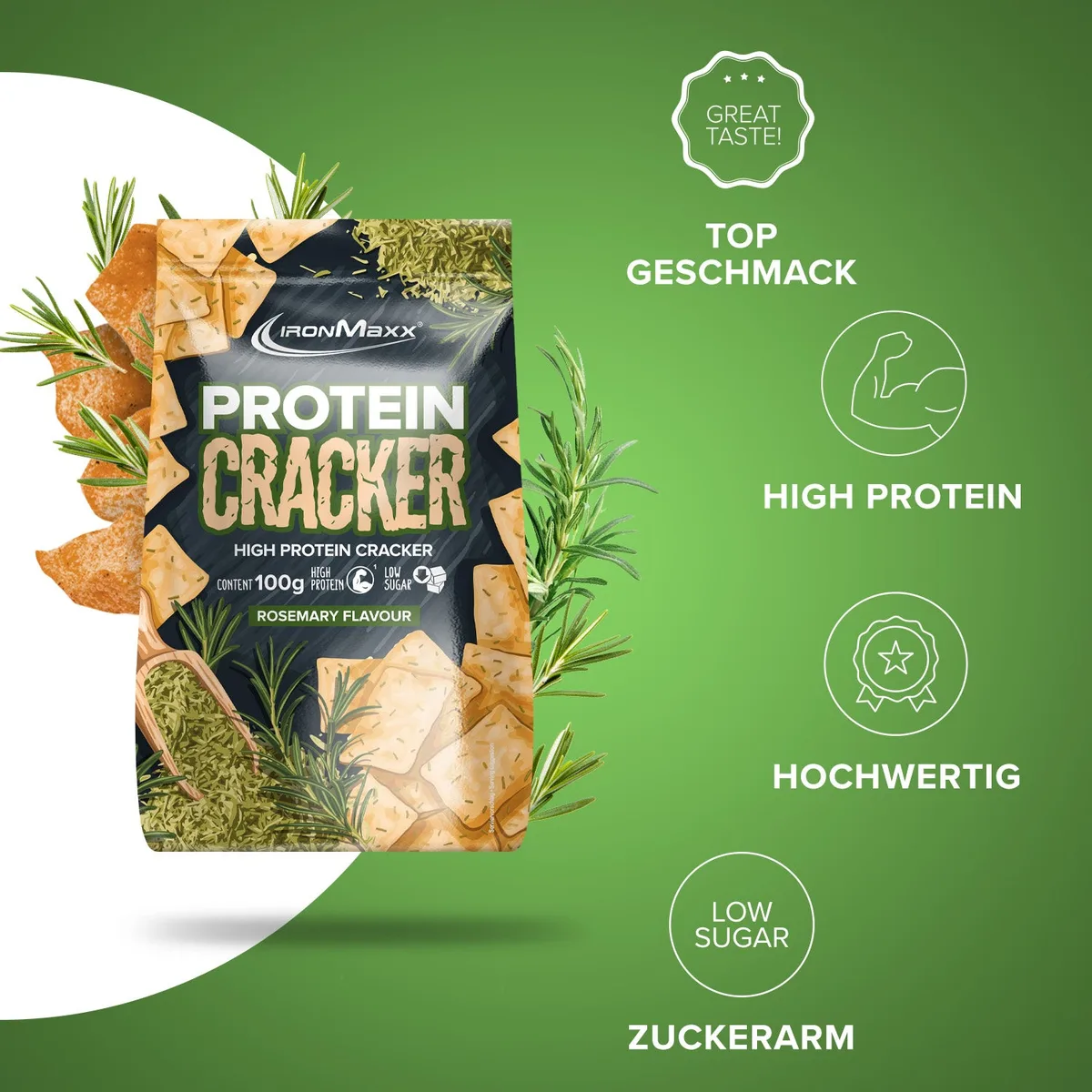 Protein Cracker (100g) - Rosemary – Bild 7