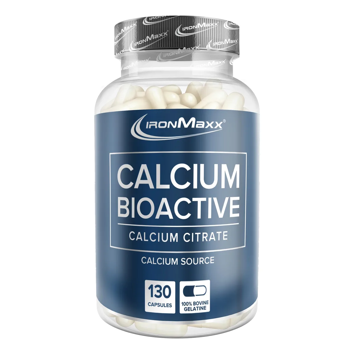 IronMaxx Calcium Bioactive - 130 stück | Hochdosiertes Kalzium für starke Knochen und Zähne | Calciumcitrat | Glutenfrei & Laktosefrei