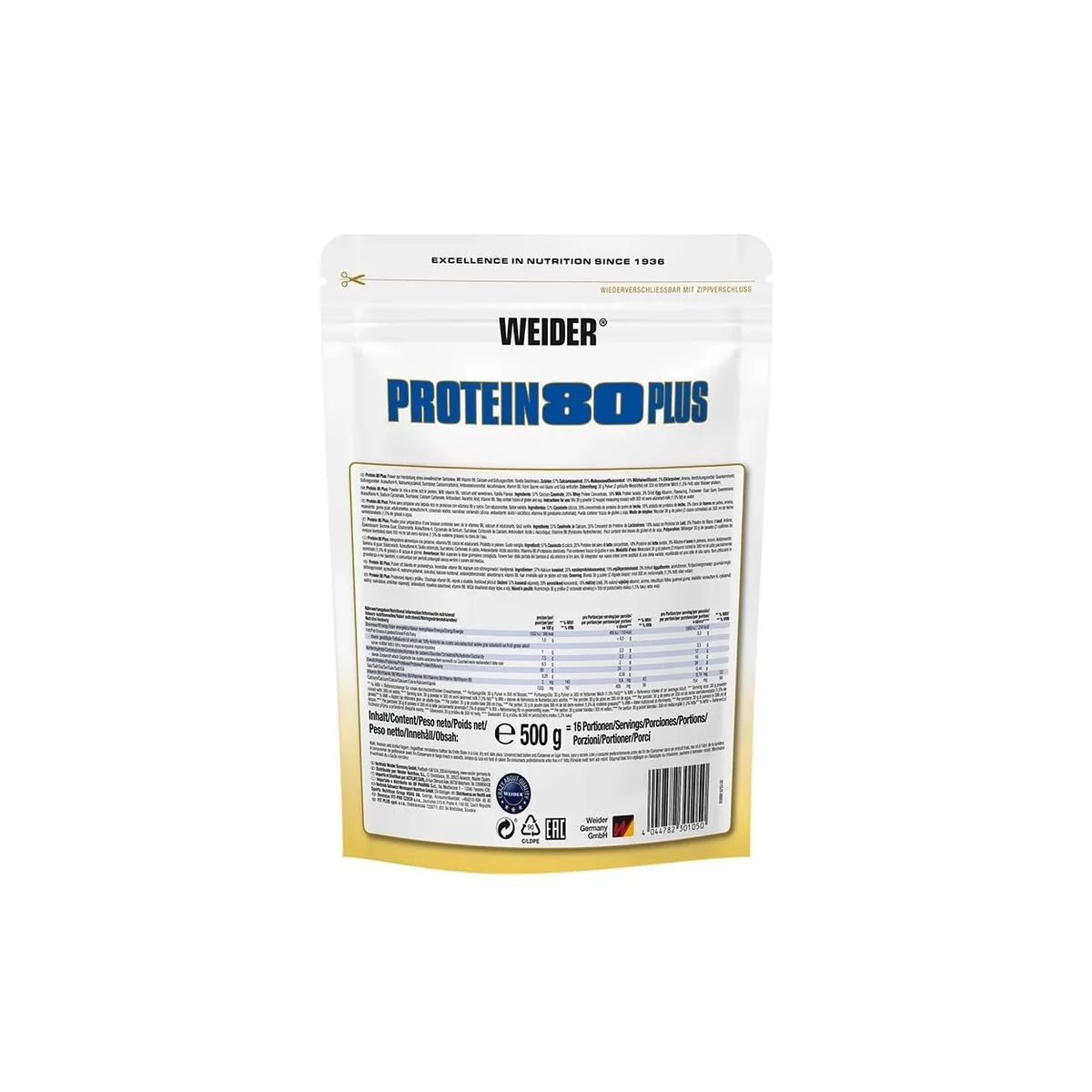 Weider - Protein 80 Plus - 4-Komponenten Protein Pulver - Hoher Proteingehalt mit 80% Eiweiß - Cremige Shakes mit Calcium & Vitamin B6 - 500g - Vanille – Bild 6