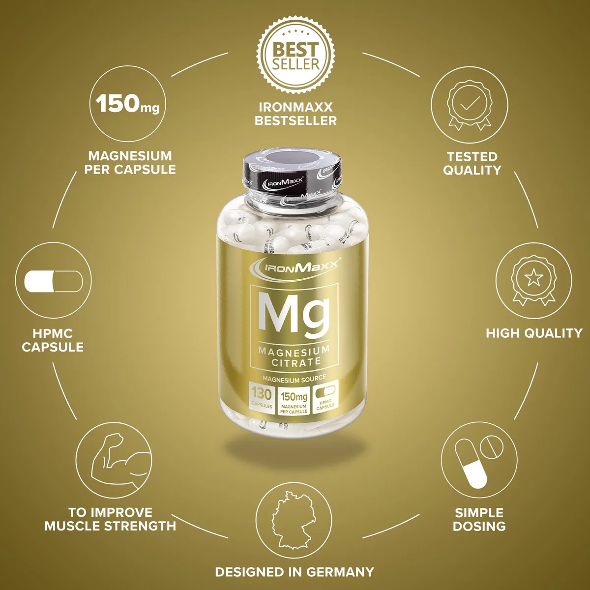 Magnesium - 130 Kapseln – Bild 6