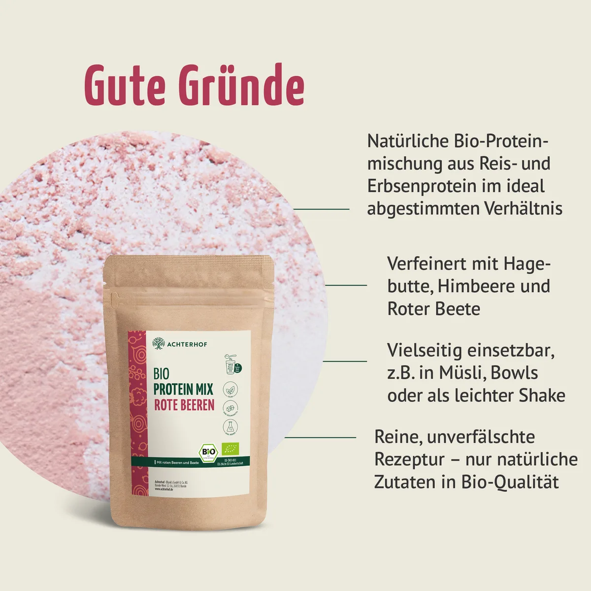 Bio Protein Mix rote Beeren (250g) – Bild 4