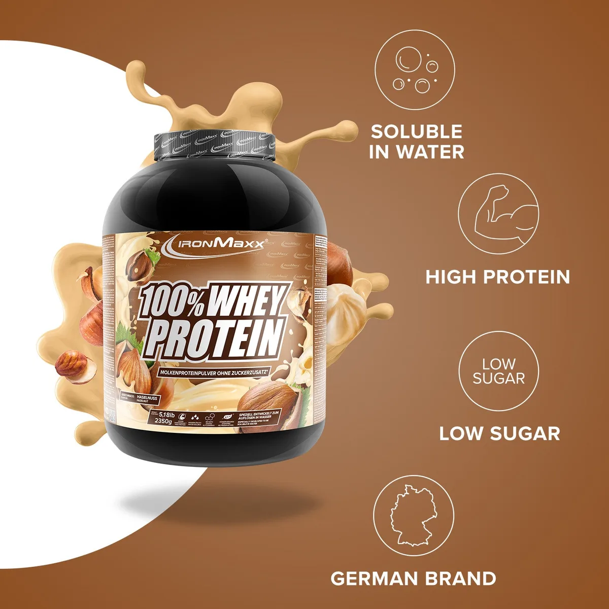 100% Whey Protein (2350g) - Haselnuss – Bild 7