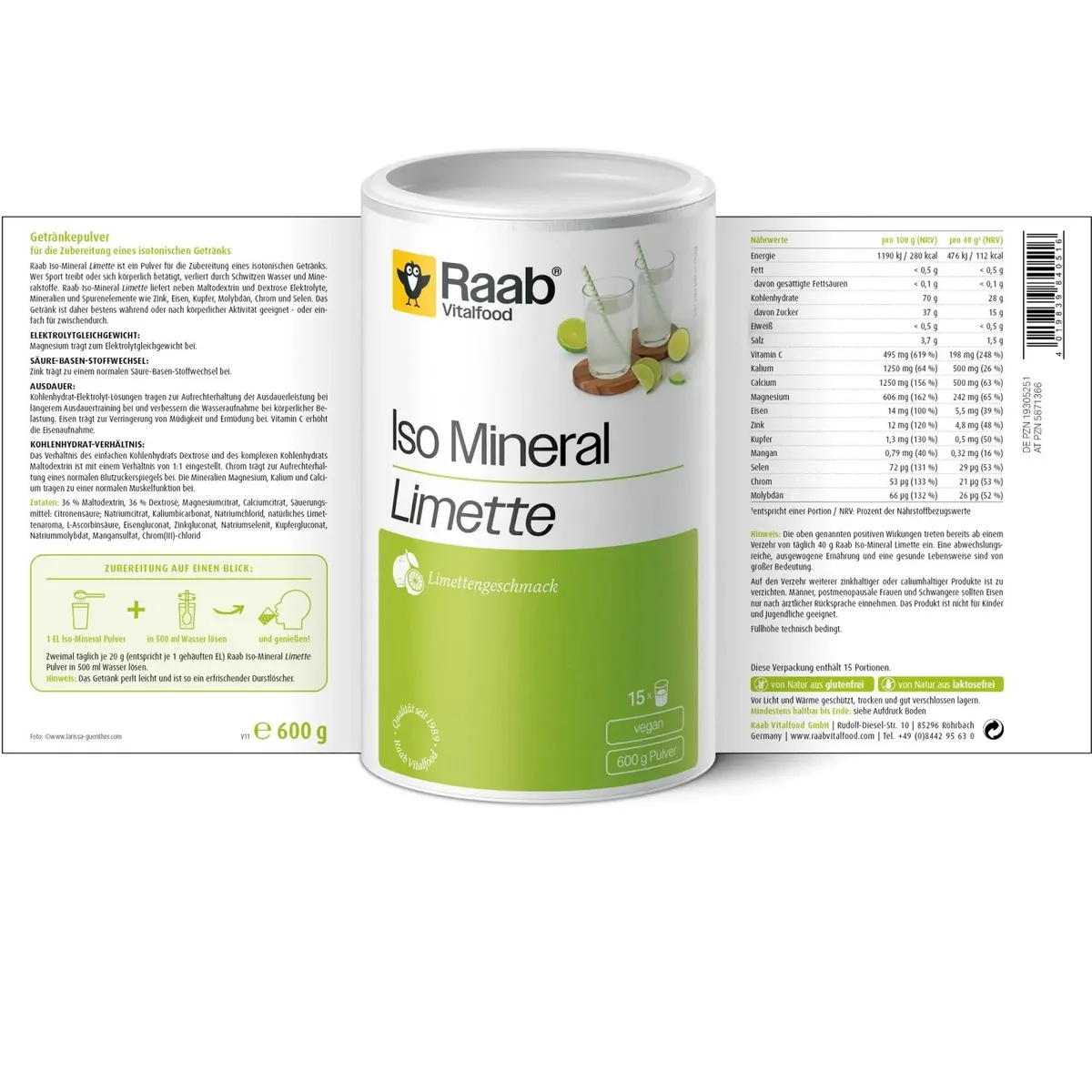 Iso Mineral Limette (600g) – Bild 2