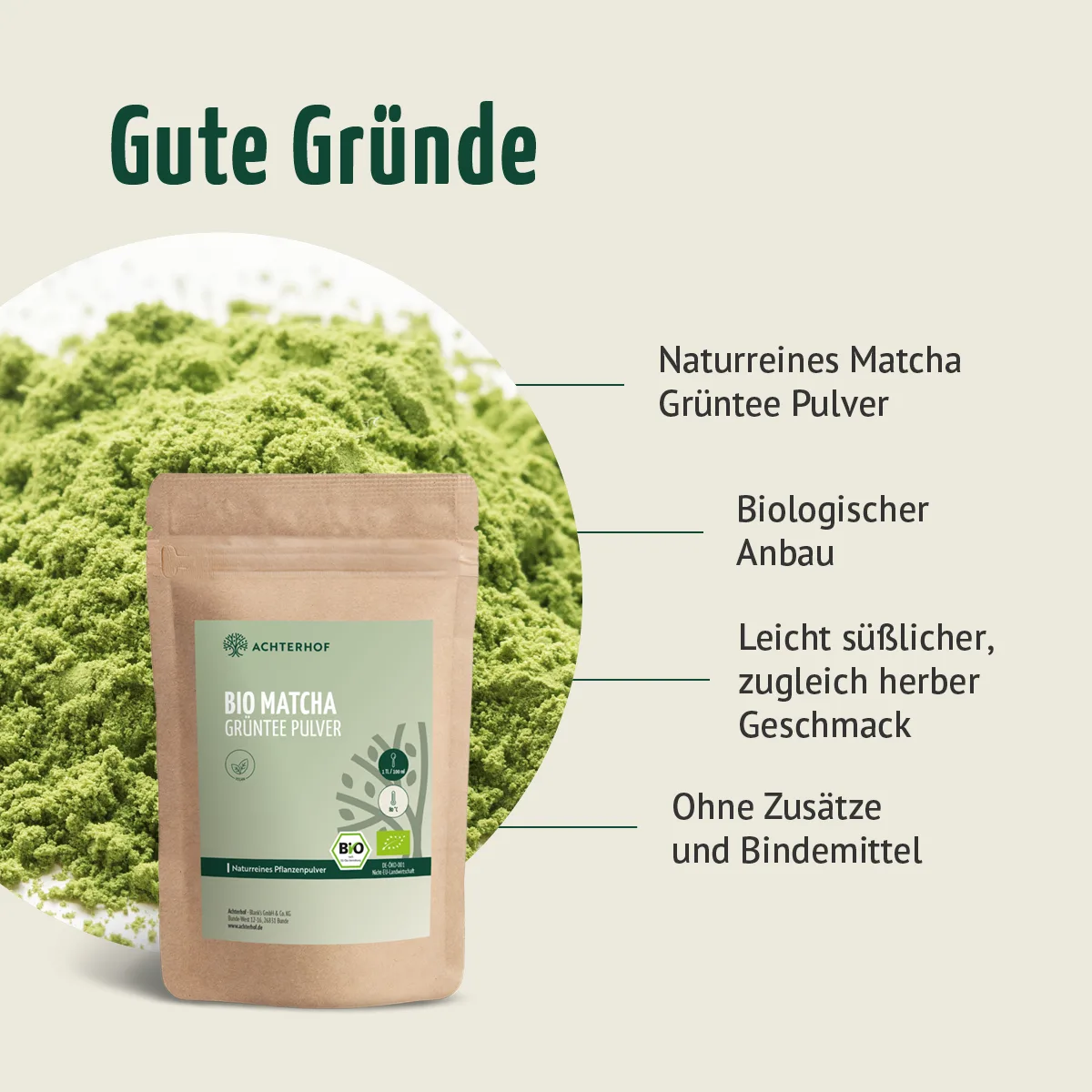 Bio Matcha Grüntee Pulver (250g) – Bild 7