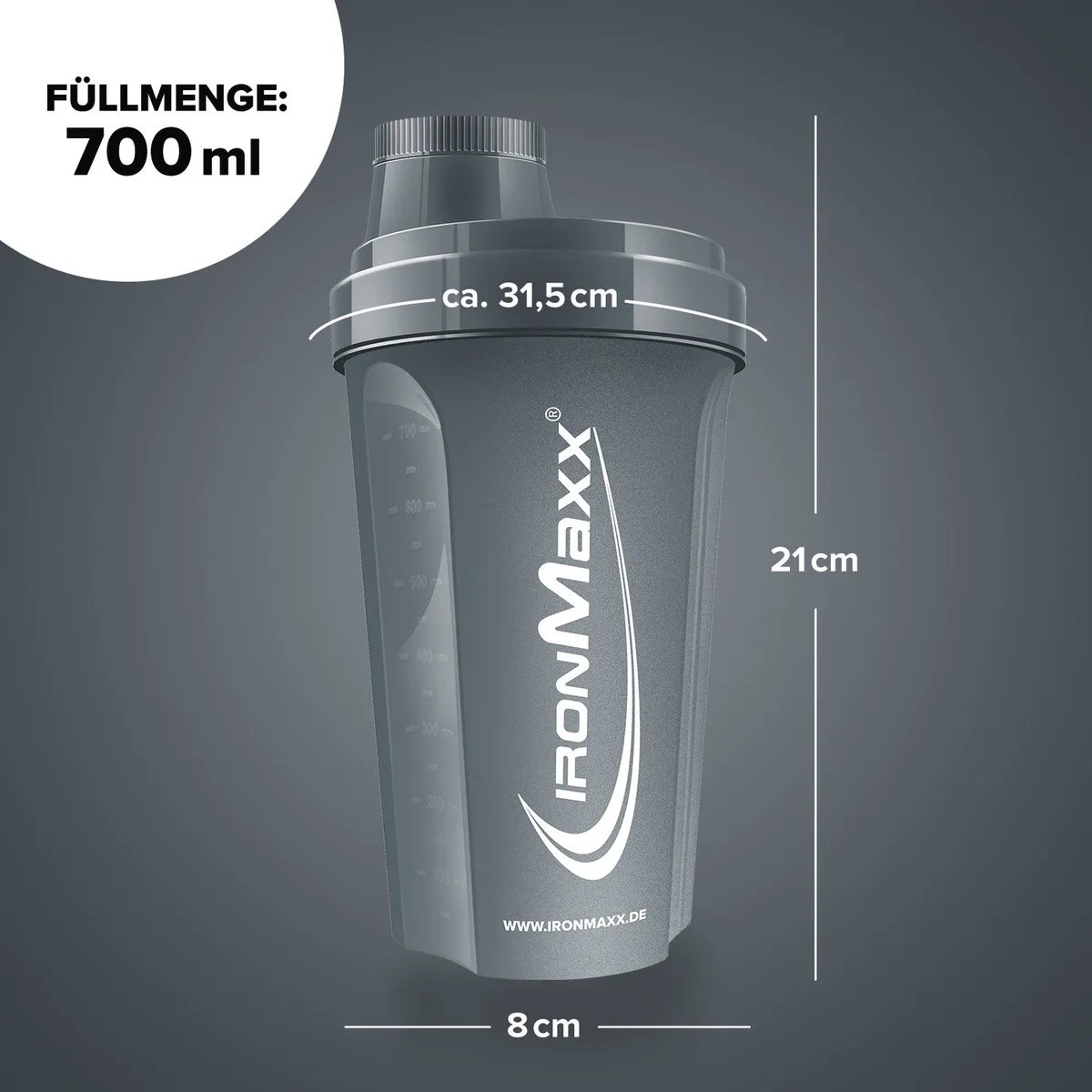Shaker (700ml) - Anthrazit Matt – Bild 3