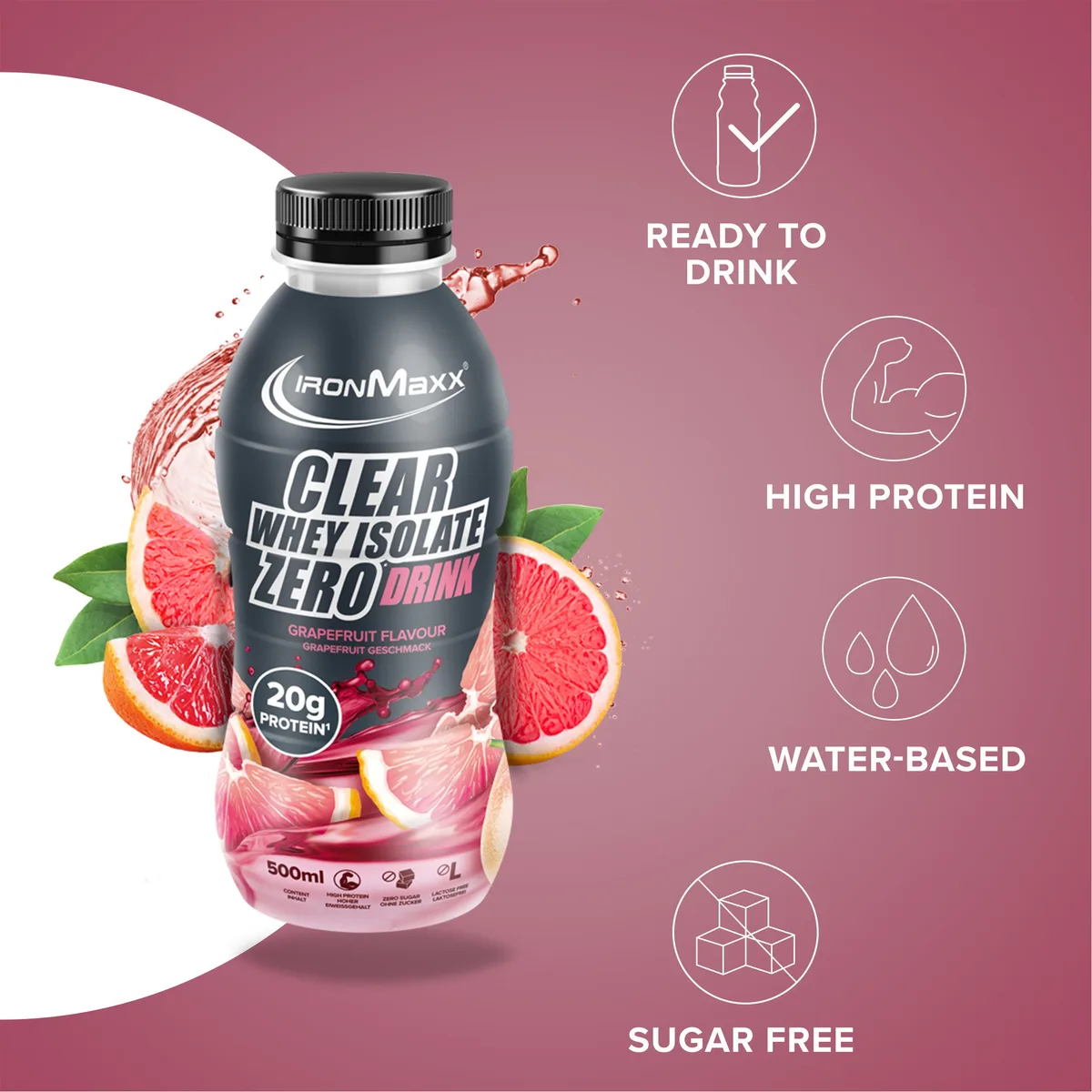 Clear Whey Isolate RTD (500ml) - Grapefruit – Bild 8