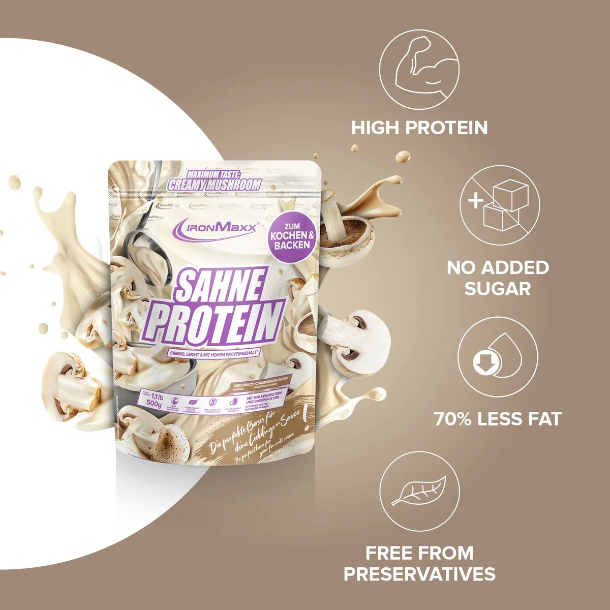 Sahne Protein (500g) - Champignon Rahm – Bild 7