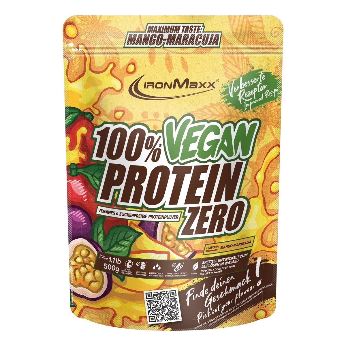 100% Vegan Protein Zero (500g) - Mango-Maracuja