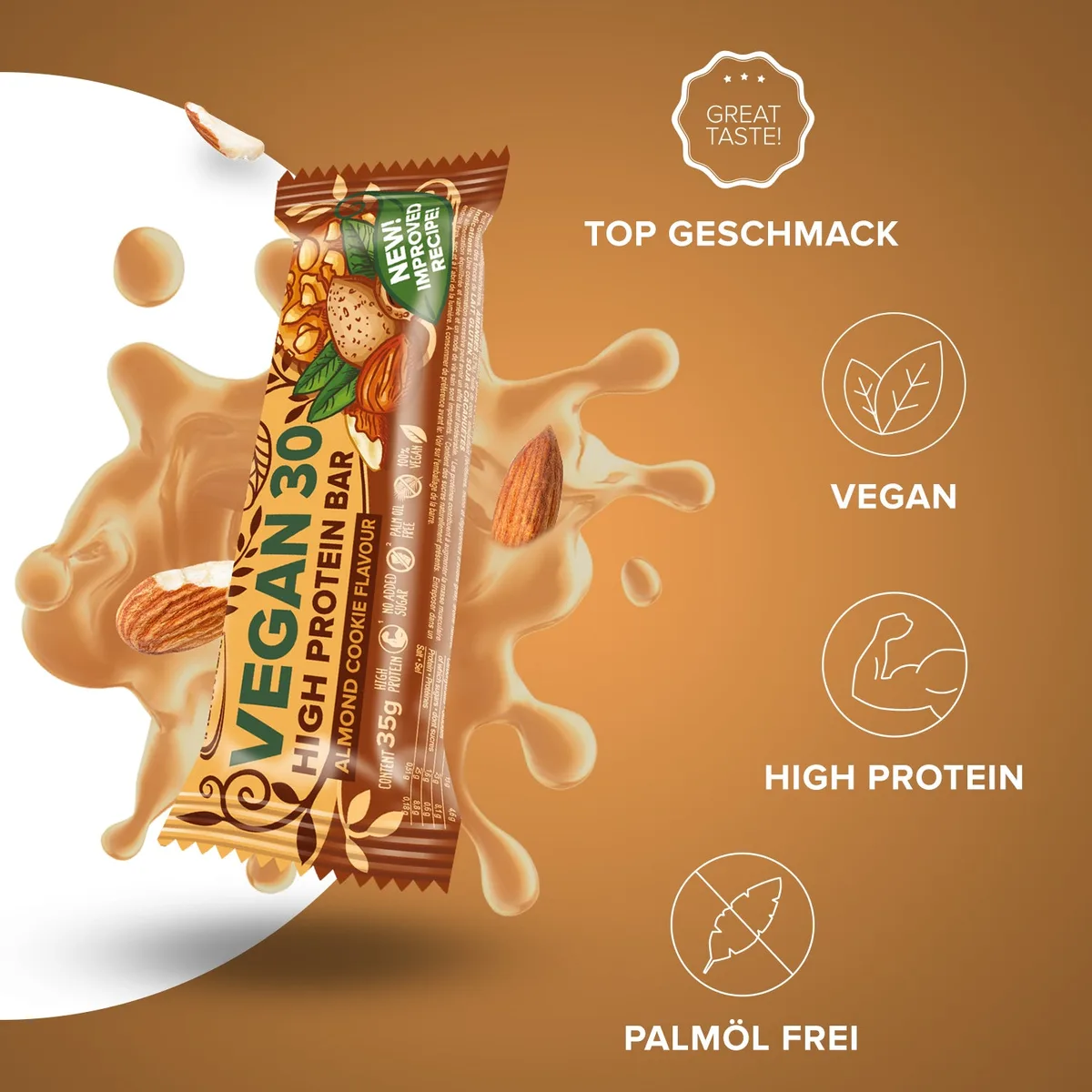 Vegan 30 Protein Riegel (35g) - Almond Cookie – Bild 2