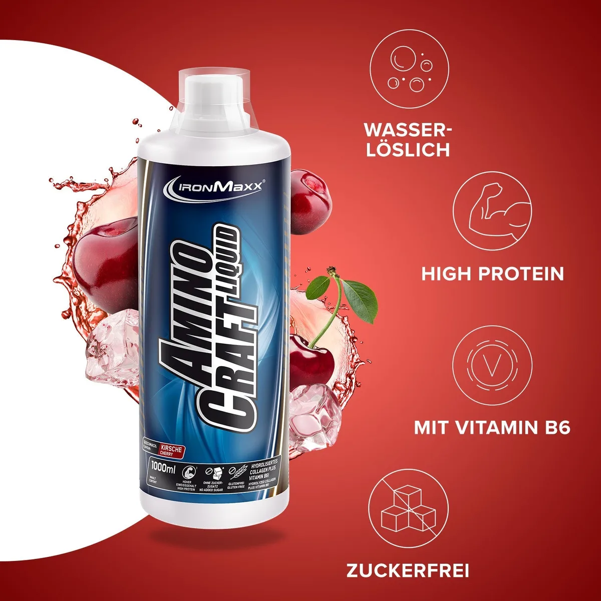 AminoCraft Liquid (1000ml) - Kirsche – Bild 7