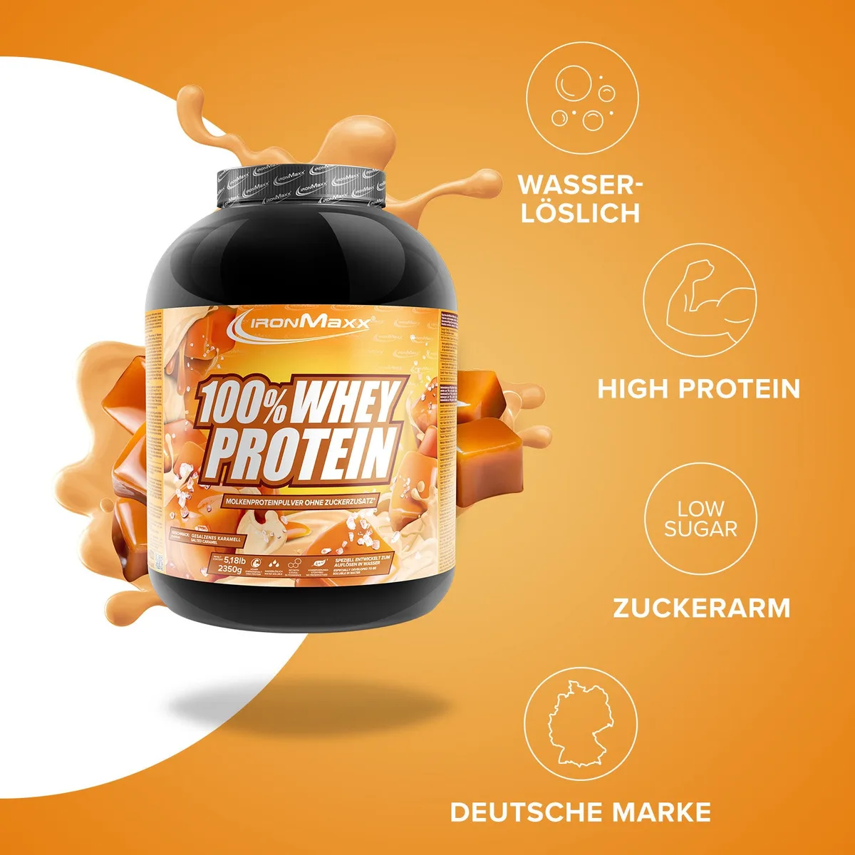 100% Whey Protein (2350g) - Salted Caramel – Bild 2