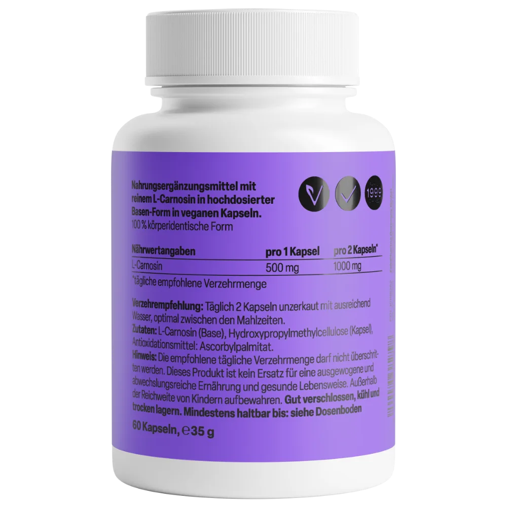 L-Carnosin 500mg (60 Kapseln) – Bild 2