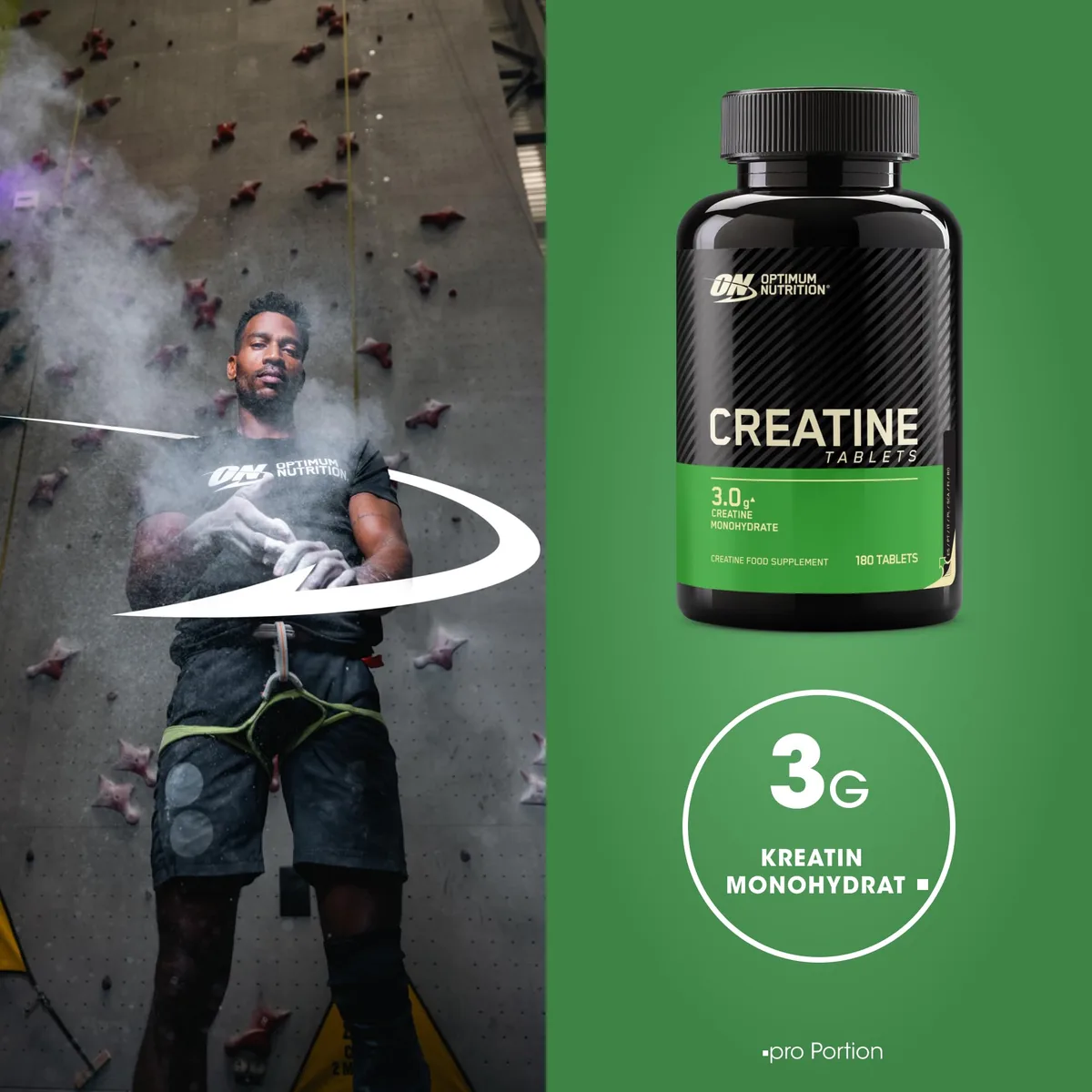 Optimum Nutrition Creatine Tabletten – 3 g Kreatinmonohydrat pro Portion zur Unterstützung der Leistungsfähigkeit bei hochintensivem Training – 60 Portionen (180 Tabletten) – Bild 5