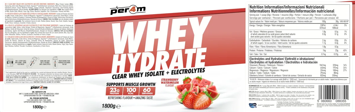 Per4m Whey Hydrate (1800g) Strawberry Watermelon - Eiweiße - Klares Protein – Bild 5