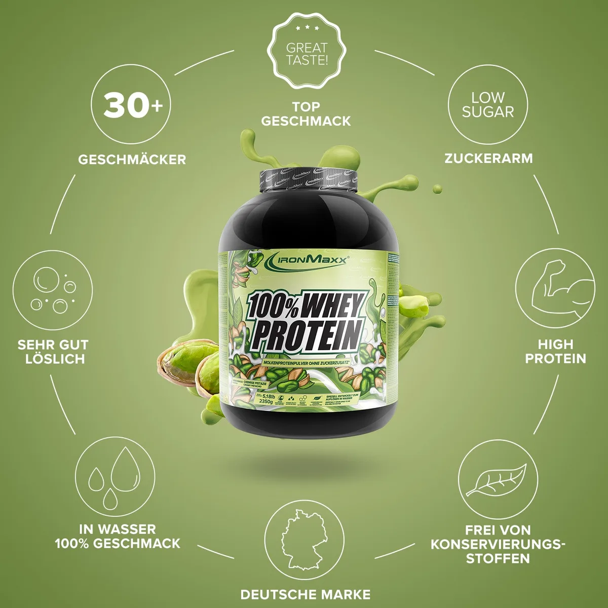 100% Whey Protein (2350g) - Creamy Pistazie – Bild 5
