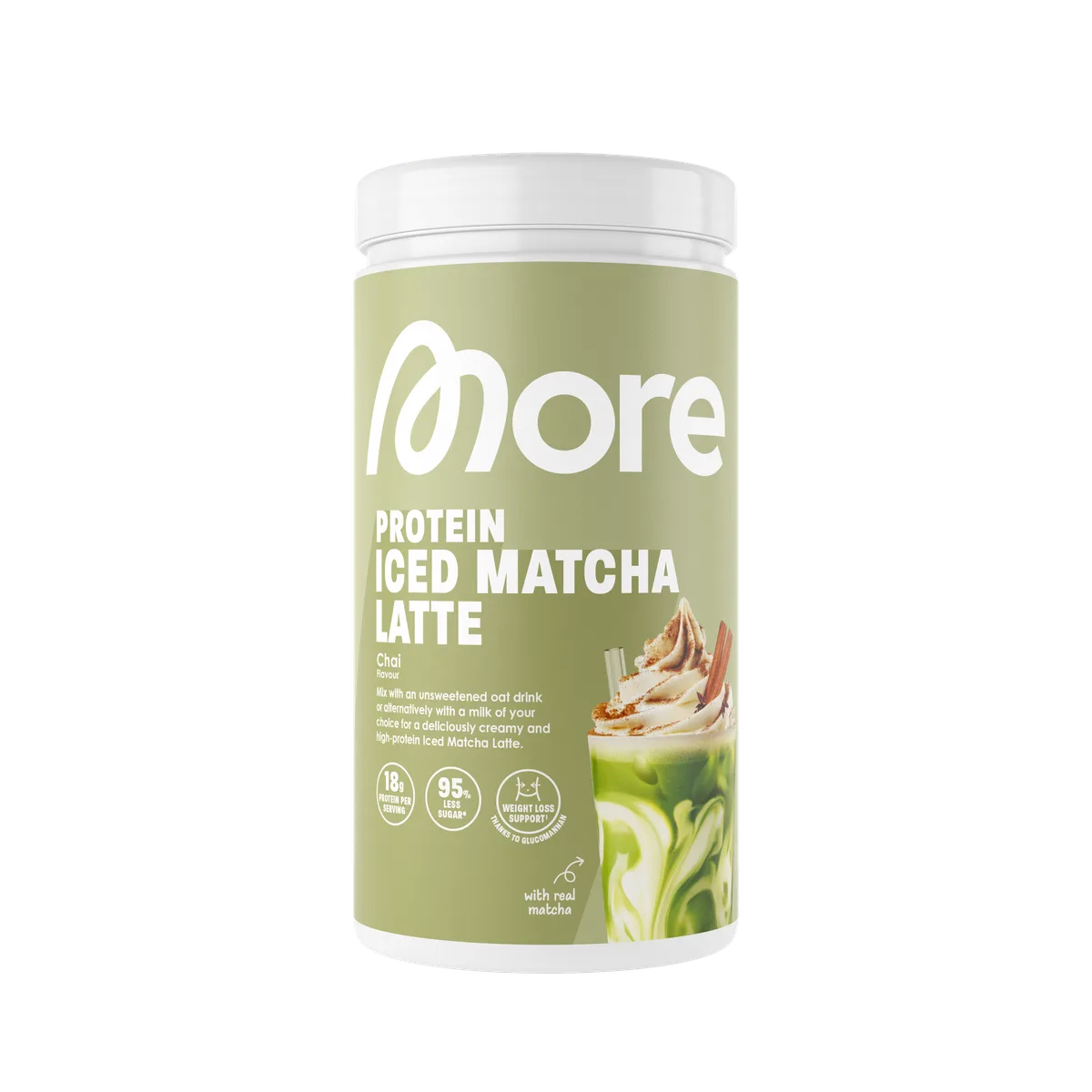 More Protein Iced Matcha Latte Strawberry Cheesecake / 500g – Bild 2