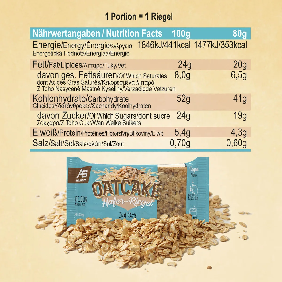 Oatcake (12x80g) Chocolate – Bild 4
