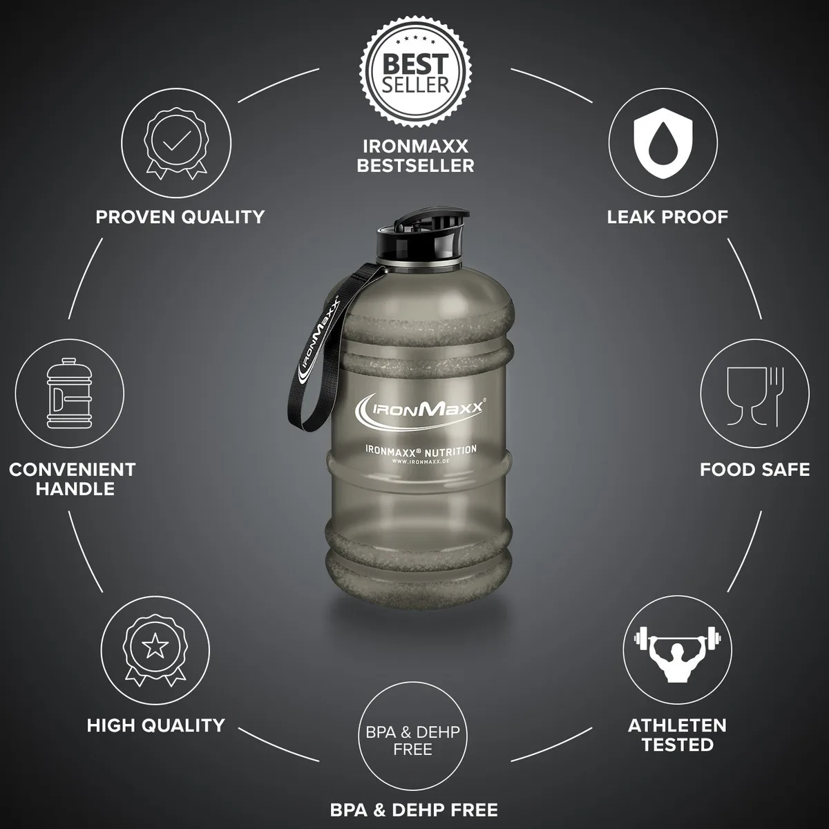 Water Gallon (2200ml) - Matt Grau – Bild 5