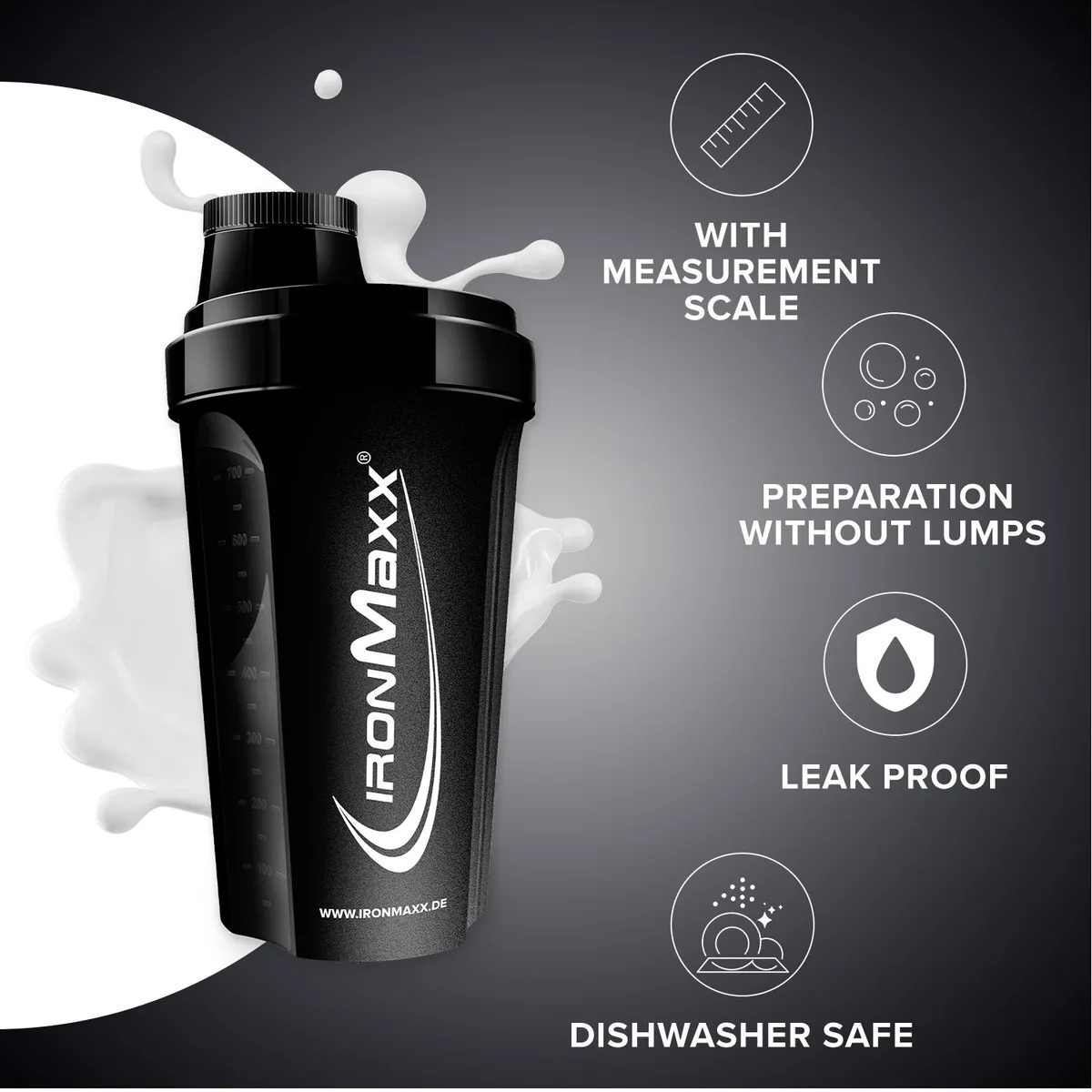 Shaker (700ml) - Schwarz – Bild 6