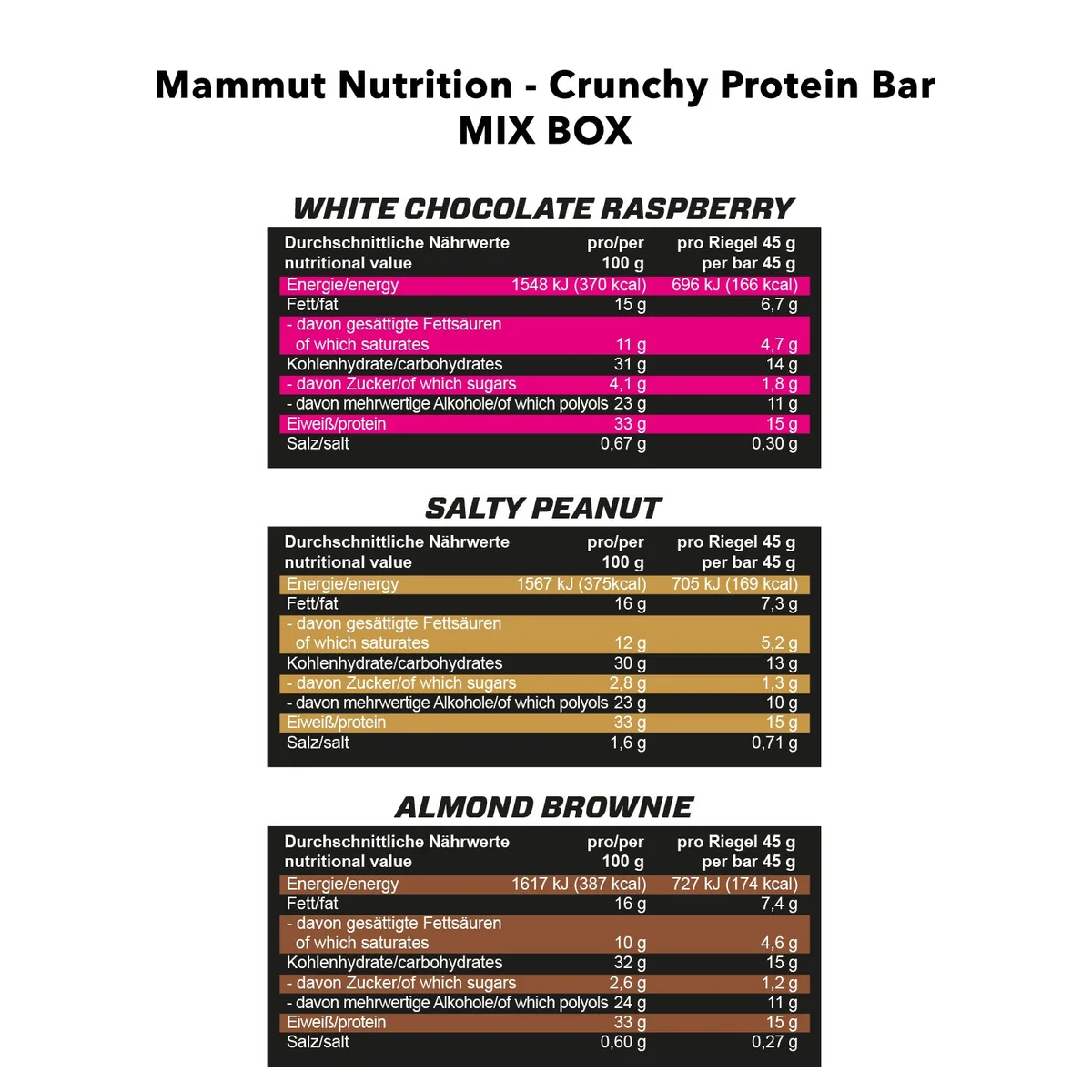 Crunchy Protein Bar Mix Box (12x45g) – Bild 3