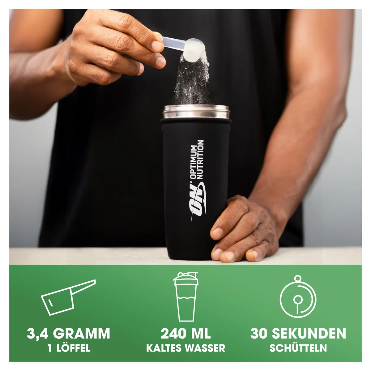 Optimum Nutrition Mikronisiertes Kreatin Pulver, Geschmacksneutral, 317g, 93 Portionen – Bild 4