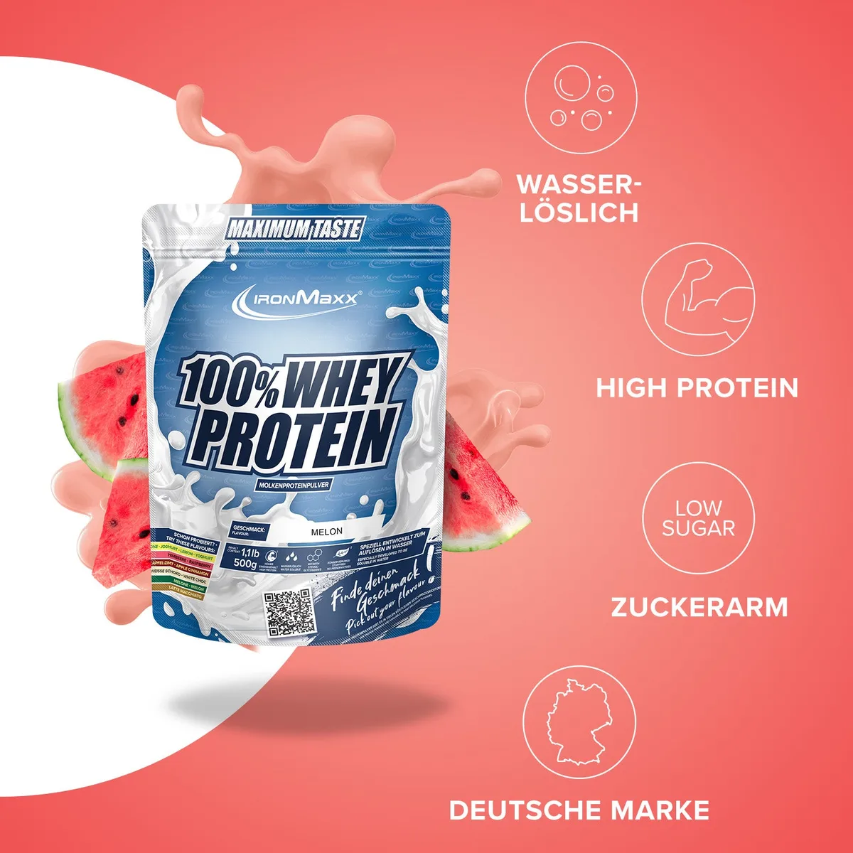 100% Whey Protein (500g) - Melone – Bild 2