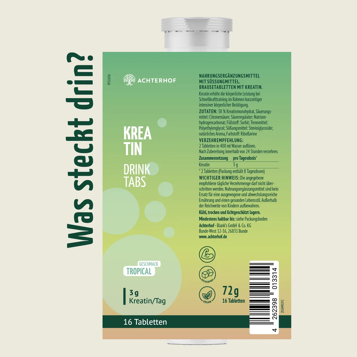 Kreatin Drink Tabs (16 Tabletten) – Bild 4