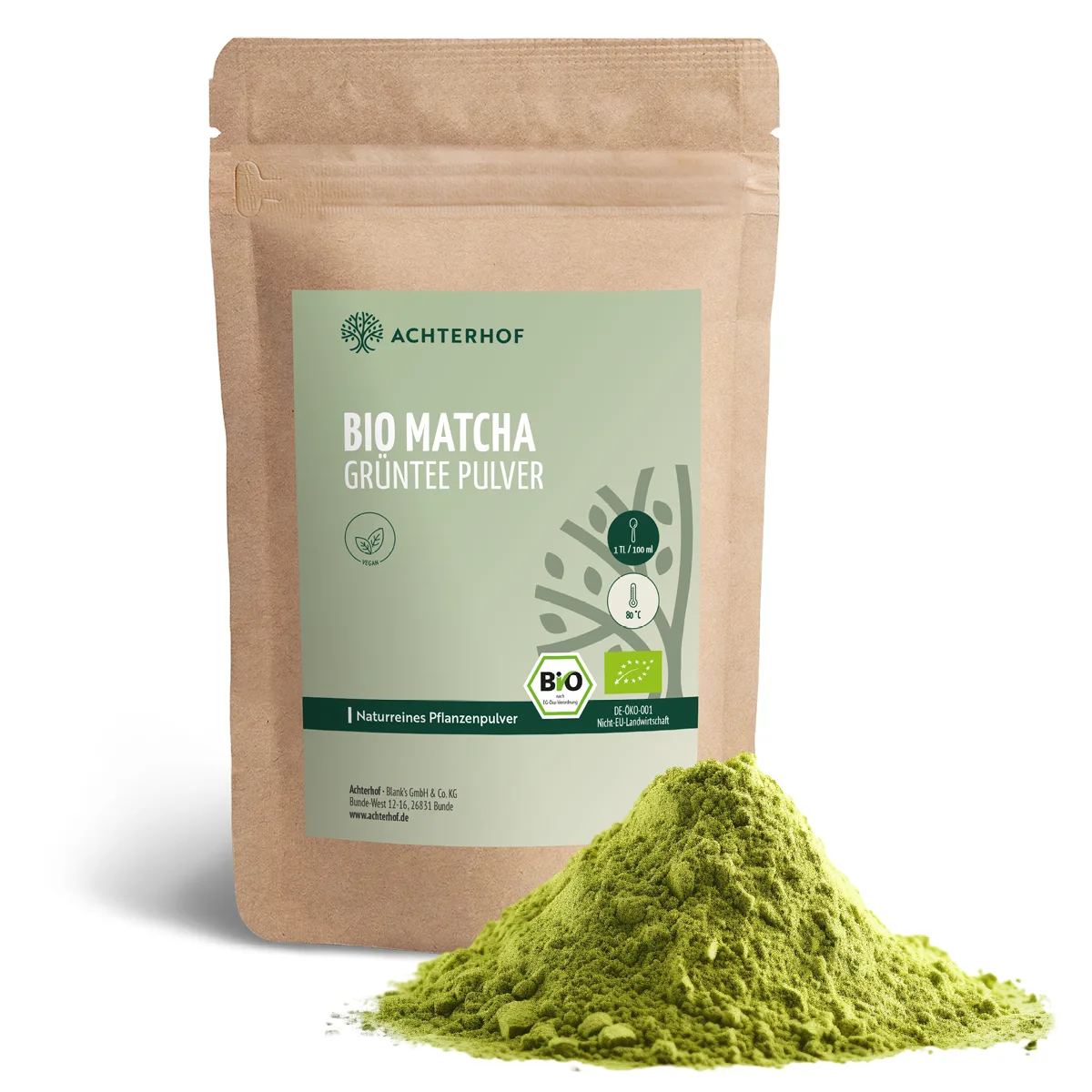 Bio Matcha Grüntee Pulver (250g) – Bild 2