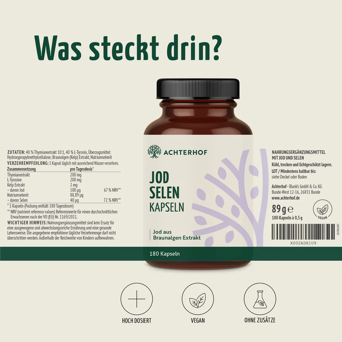 Jod Selen Kapseln (180 Kapseln) – Bild 7