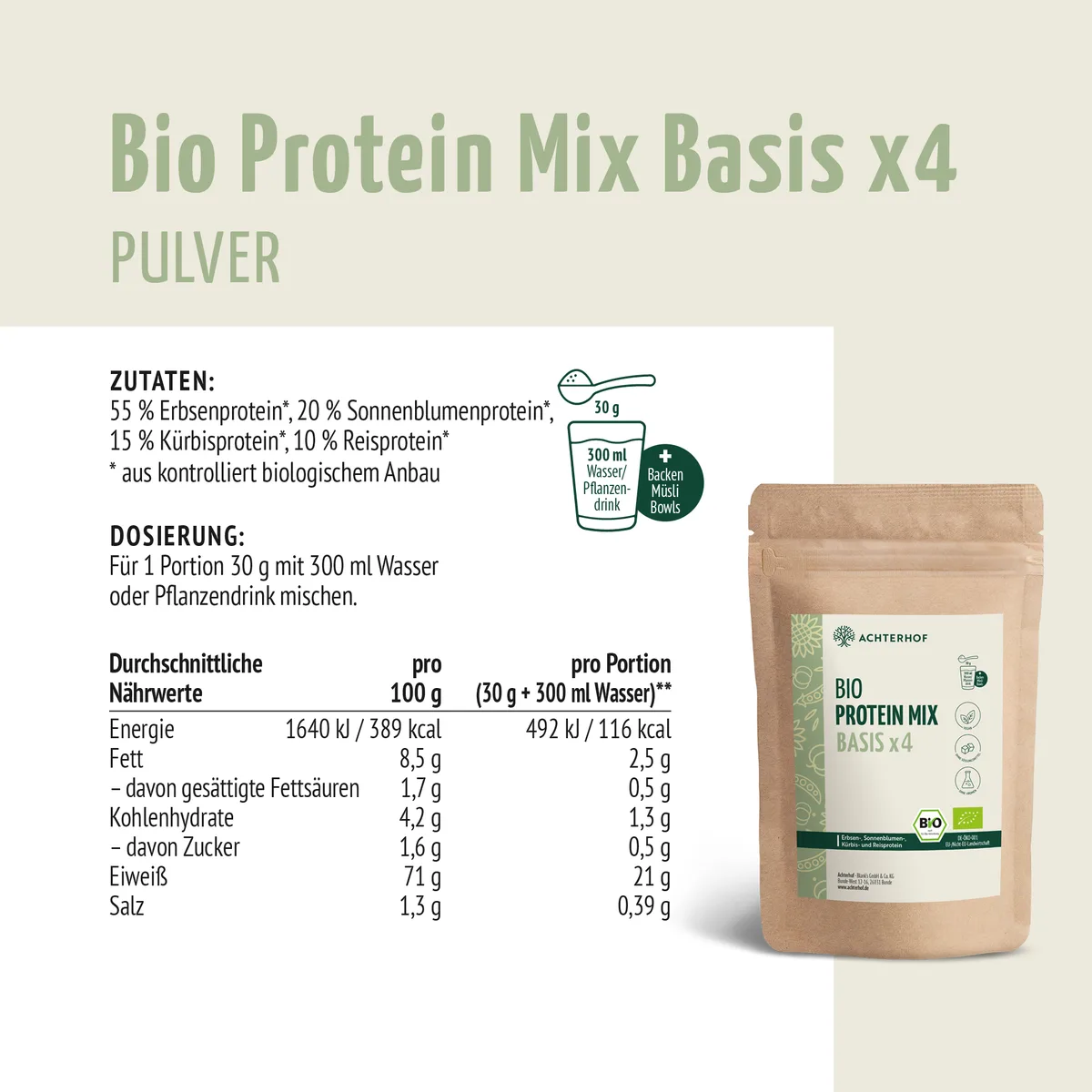 Bio Protein Basis Mix x4 (250g) – Bild 7