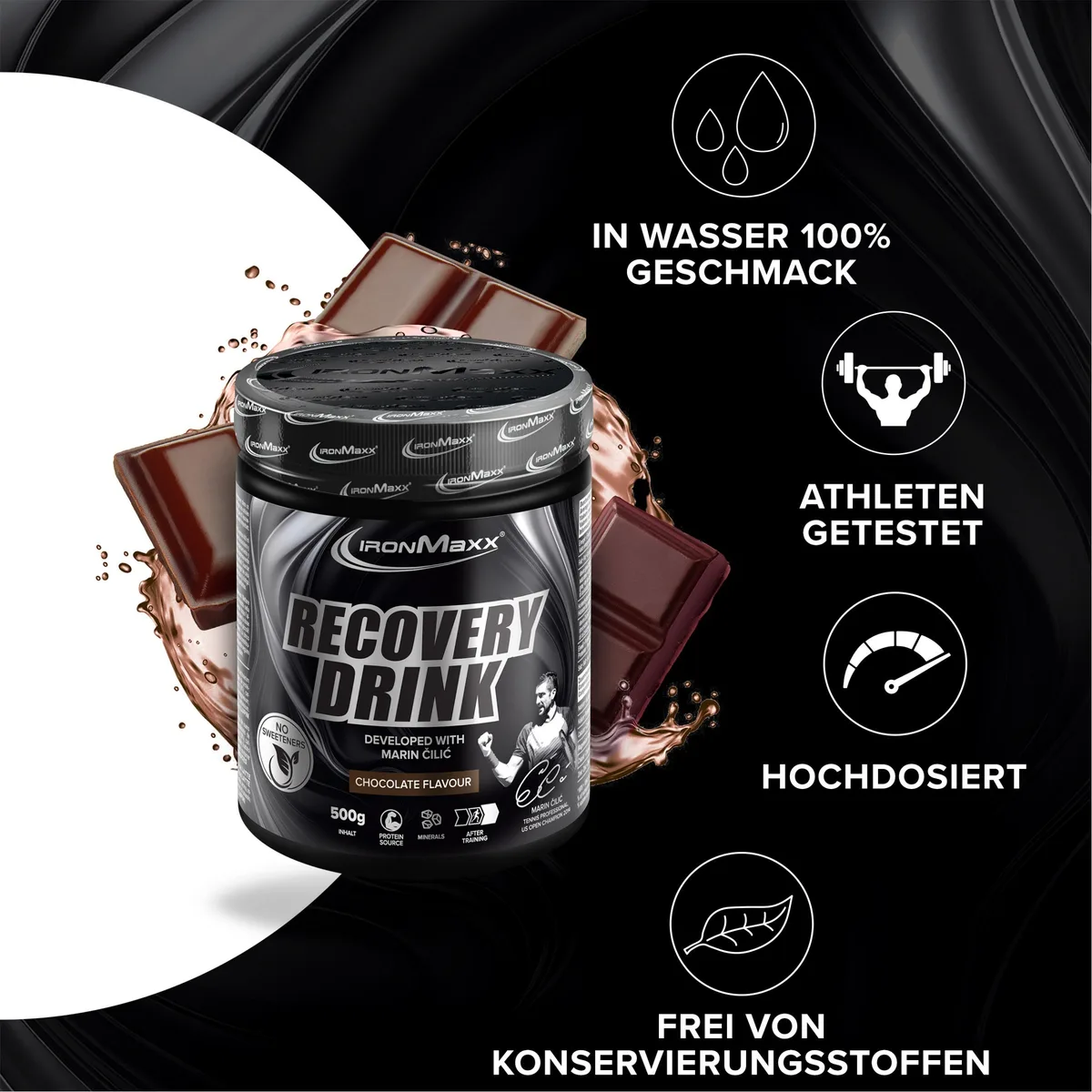 Recovery Drink Pulver by Marin Cilic (500g) - Chocolate – Bild 8