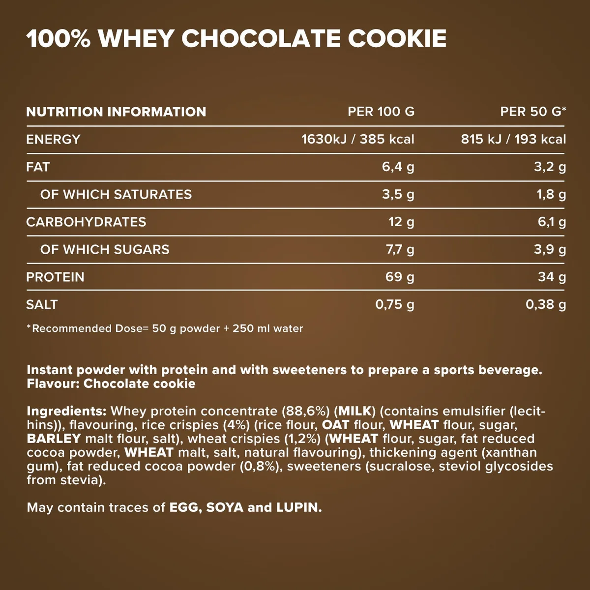 100% Whey Protein (500g) - Chocolate Cookie – Bild 4