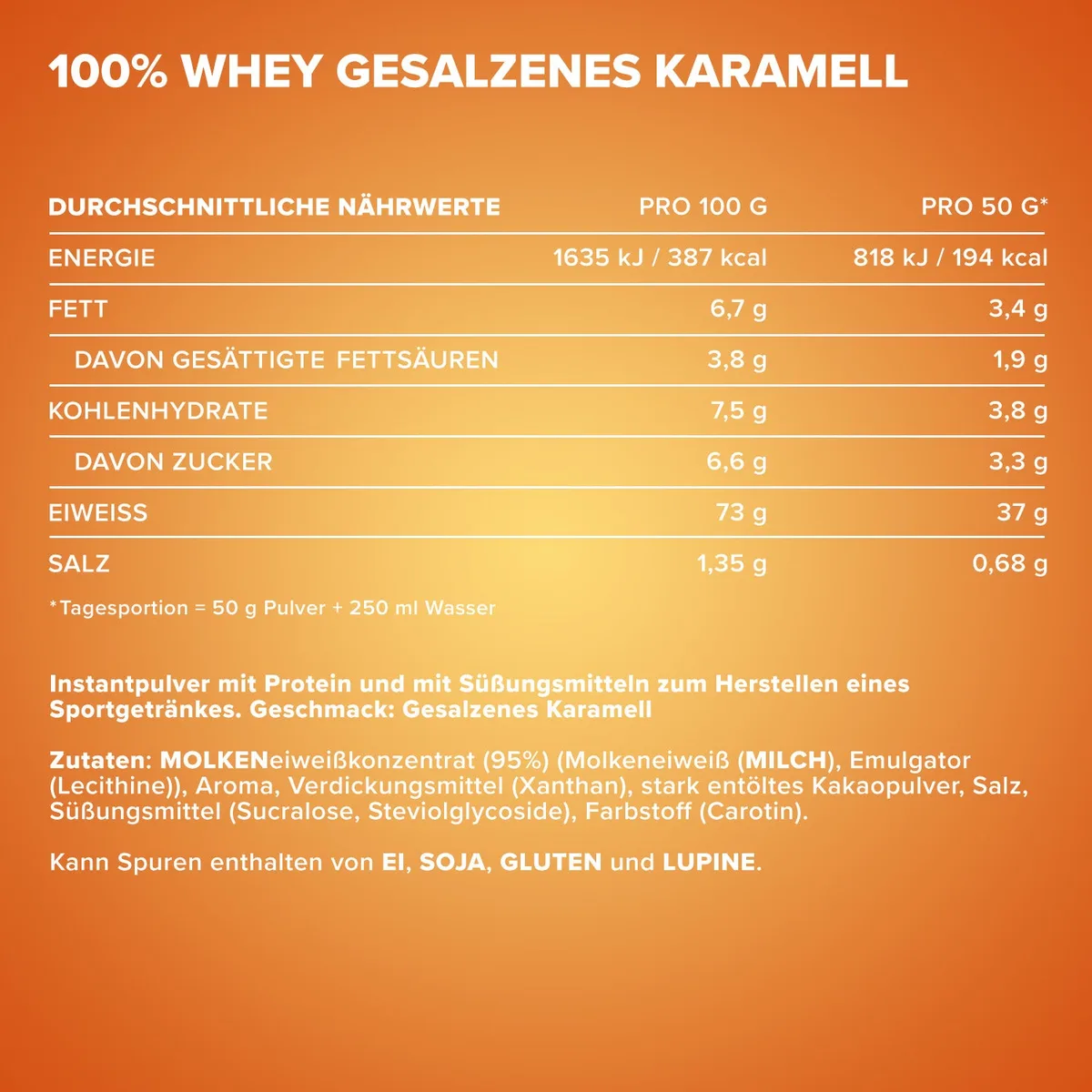 100% Whey Protein (900g) - Salted Caramel – Bild 4