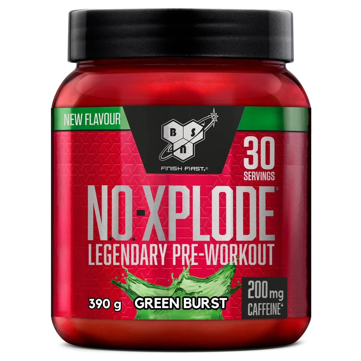 BSN Nutrition N.O.-Xplode Pre-Workout Pulver Nahrungsergänzungsmittel, mehr Energie und Konzentration mit Koffein, Aminosäuren, Vitamin C und Zink, Geschmacksrichtung Green Burst, 30 Portionen, 390 g