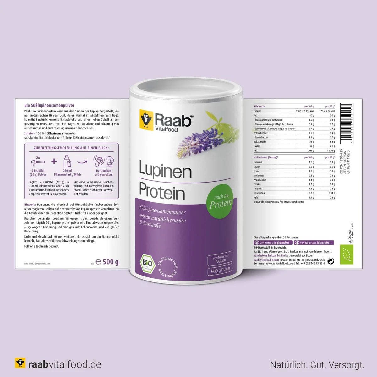 Bio Lupinen Protein Pulver (500g) – Bild 2