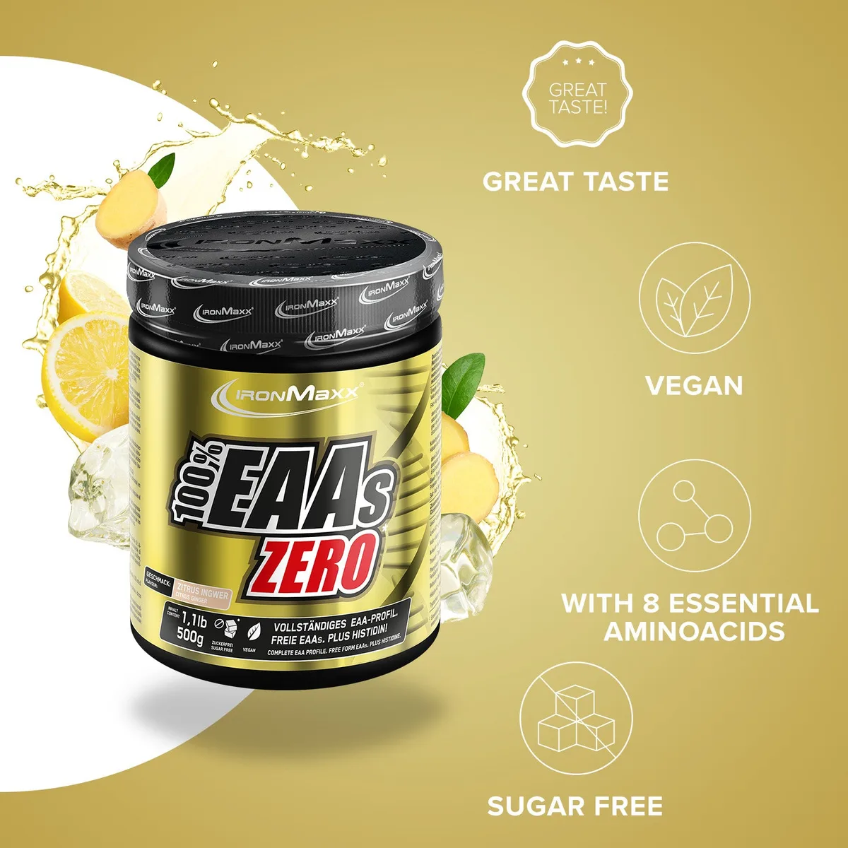 100% EAAs Zero (500g) - Zitrus-Ingwer – Bild 8