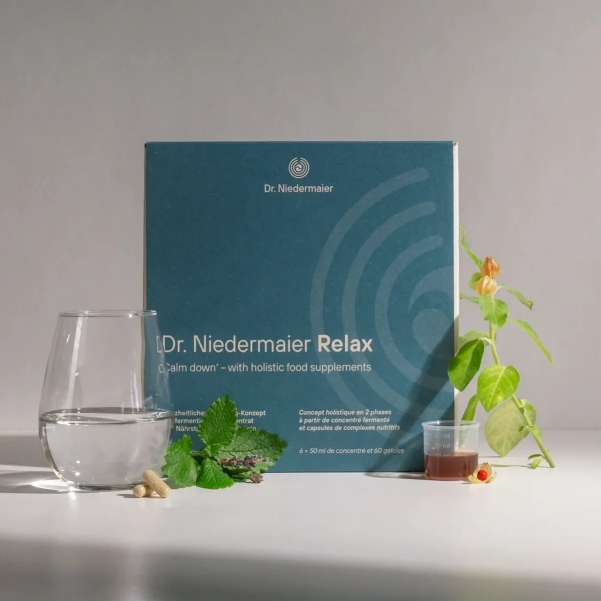 Relax Monatsbox (6x50ml Konzentrat + 60 Kapseln) – Bild 2