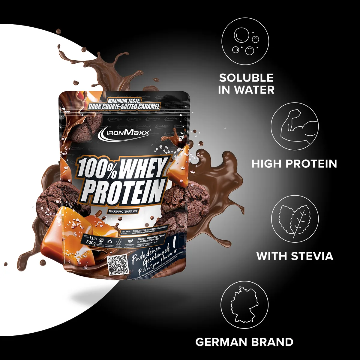 100% Whey Protein (500g) - Dark Cookie Salted Caramel – Bild 8