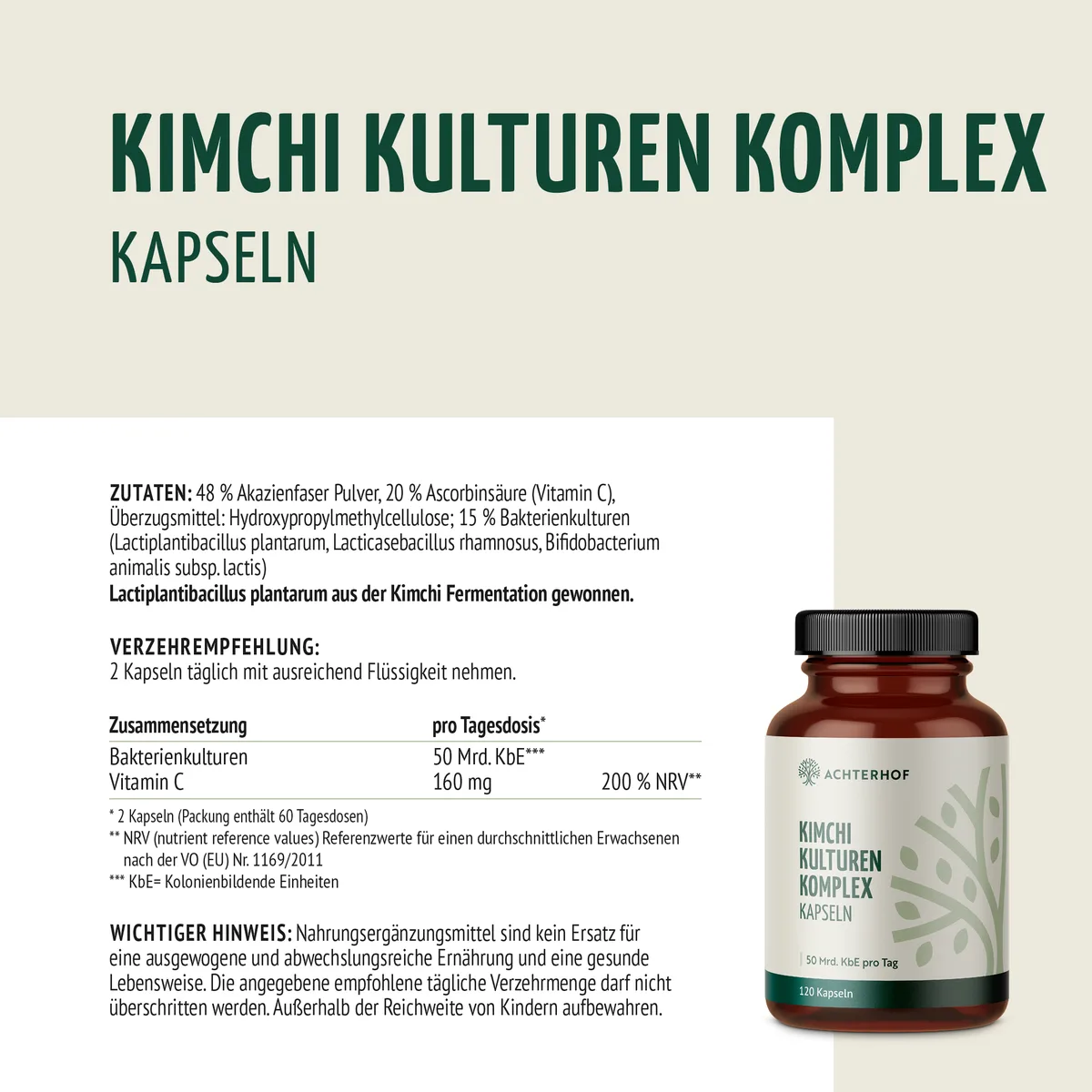 Kimchi Kulturen Komplex (120 Kapseln) – Bild 6