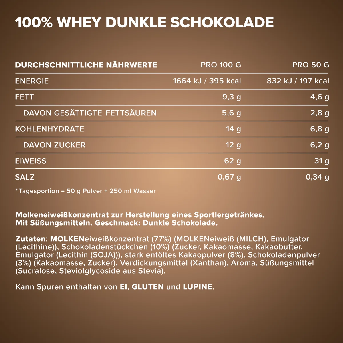 100% Whey Protein (500g) - Pure Dark Cocoa – Bild 5