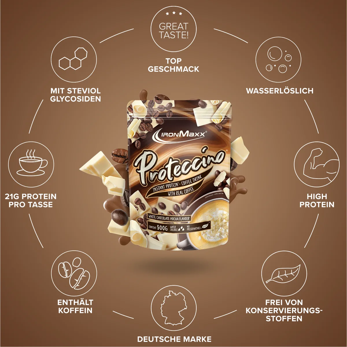 Proteccino (500g) - White Chocolate Mocha – Bild 5