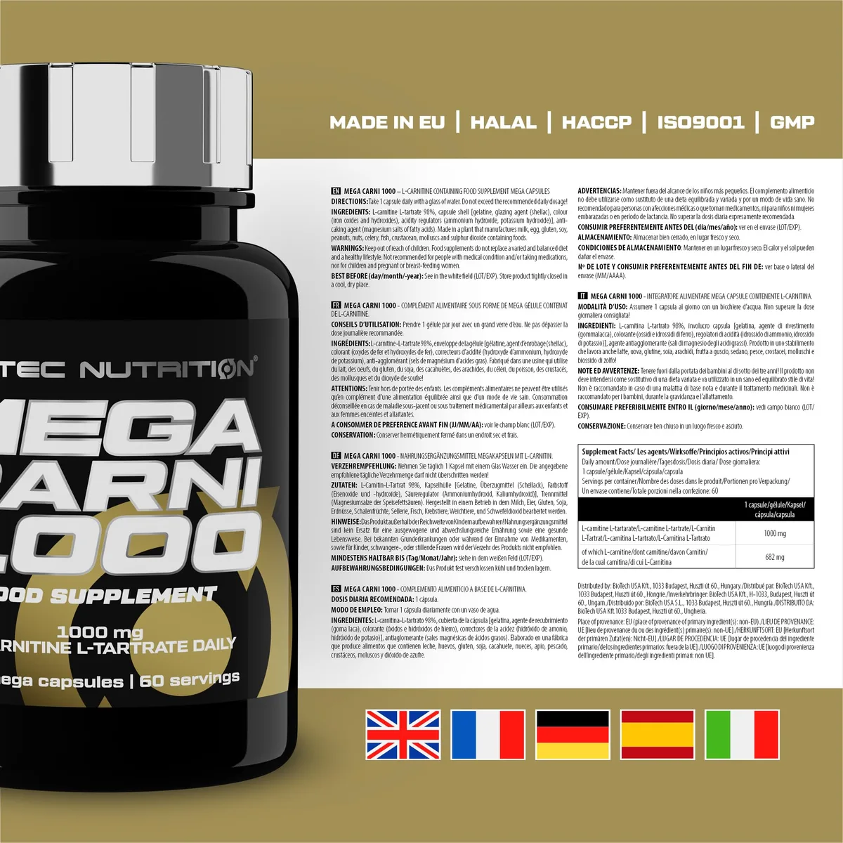 Scitec Nutrition Mega Carni 1000 | 1000 mg L-Carnitin L-Tartrat pro Portion | Hochdosierte Formel | Koffeinfrei, 60 Mega-Kapseln – Bild 5