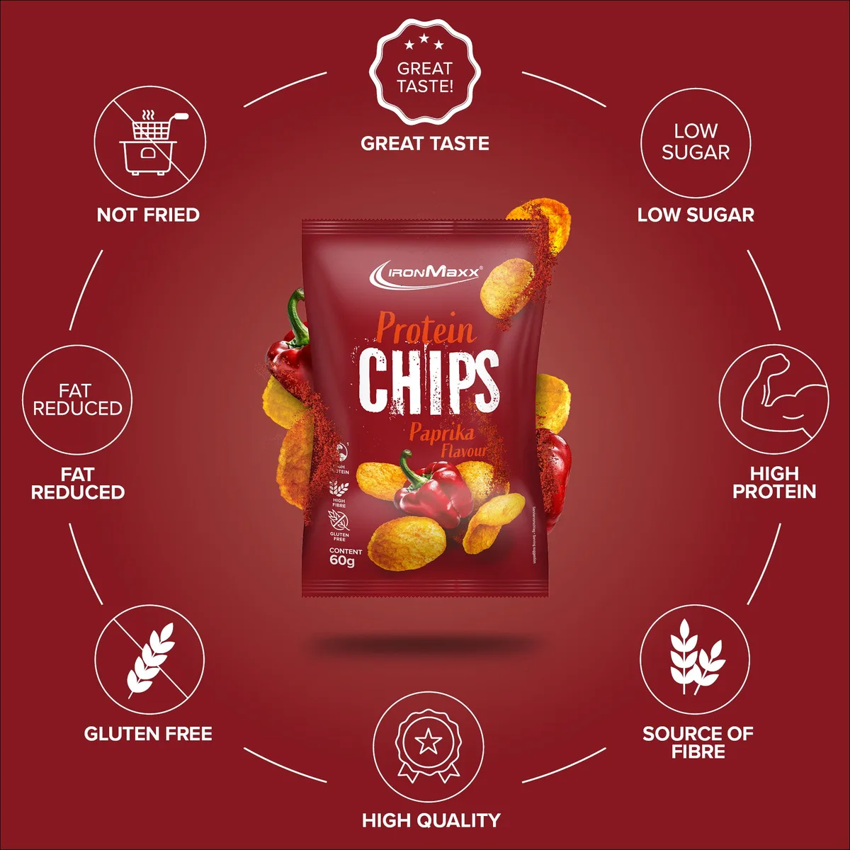 Protein Chips 3.0 (60g) - Paprika – Bild 5