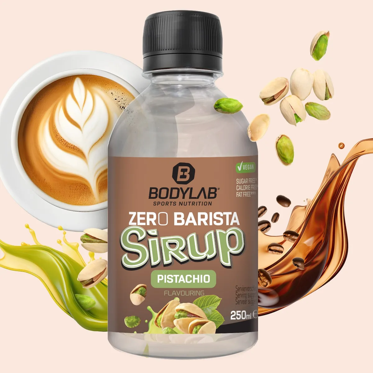 Zero Barista Sirup (250ml) Pistazie – Bild 2
