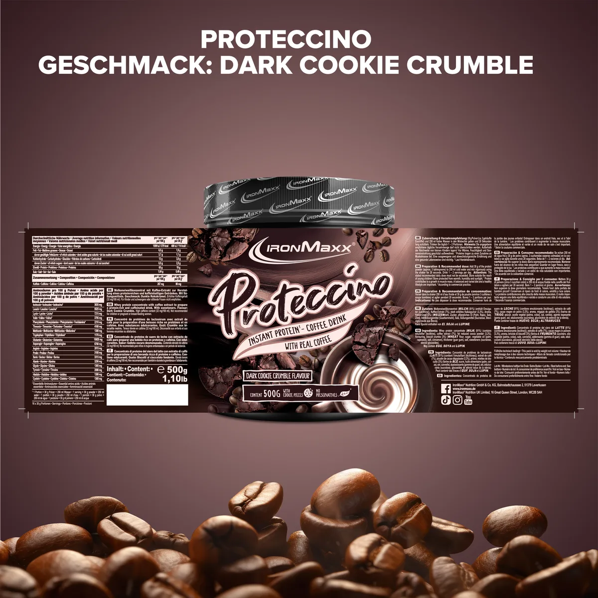 Proteccino (500g) - Dark Cookie Crumble – Bild 4