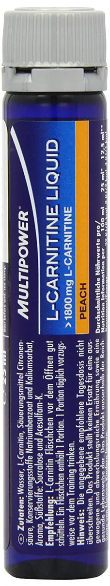 L-Carnitine Liquid (20x25ml) Peach – Bild 5