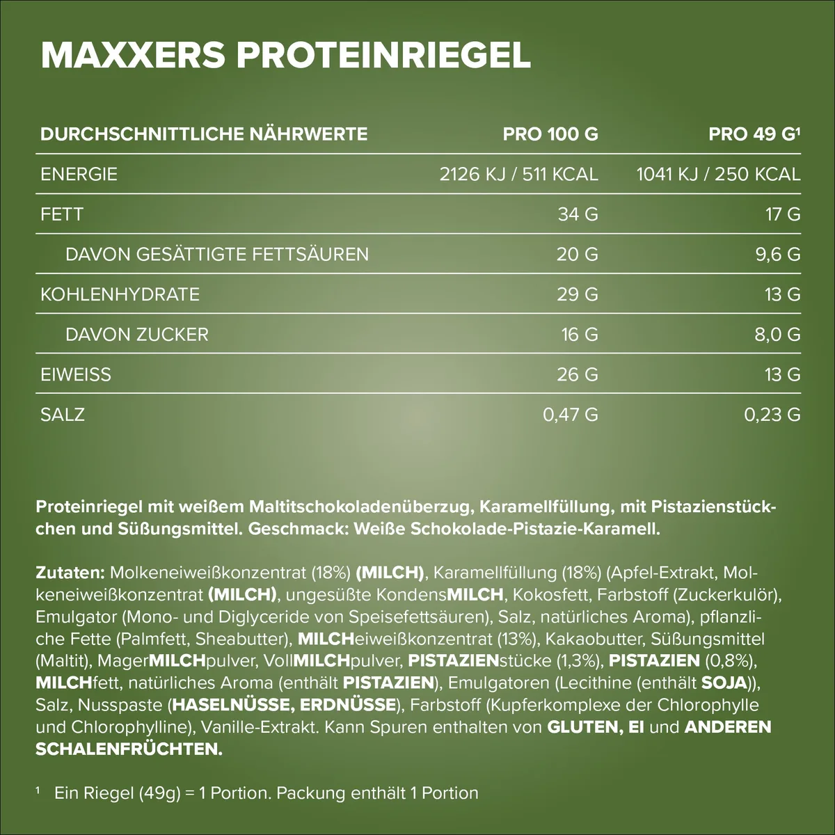 Maxxers (24x49g) - White Choc Pistachio Caramel – Bild 5