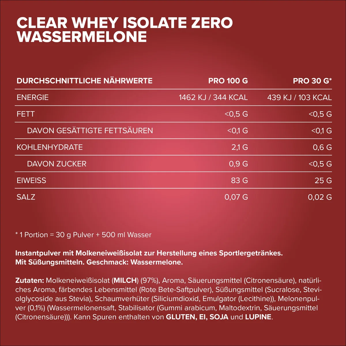 Clear Whey Isolate ZERO (400g) - Watermelon – Bild 4