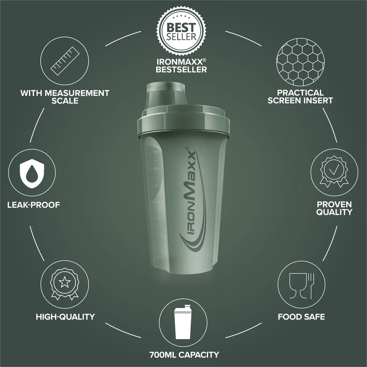 Shaker (700ml) - Mineral Green – Bild 8