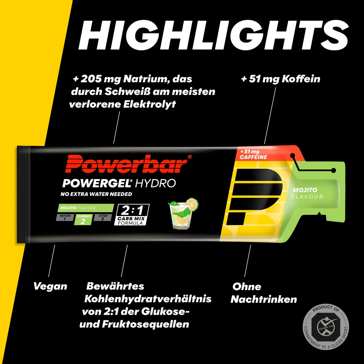 PowerGel Hydro (67g) Cherry mit Koffein – Bild 2